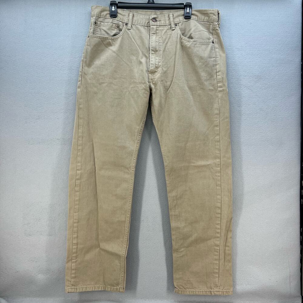 Levi's 505 Jeans Men's Size 38x32 Tan Straight Leg Regular Fit Preppy Casual